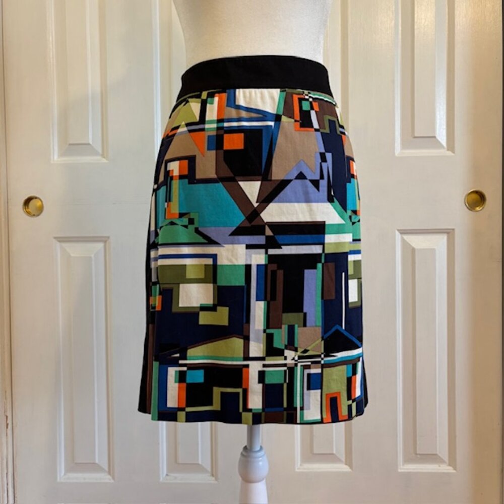 Etcetera Multicolor Abstract Print Pencil Skirt Size 4